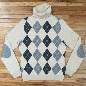 Brooks Brothers Cashmere Argyle Turtleneck Sweater